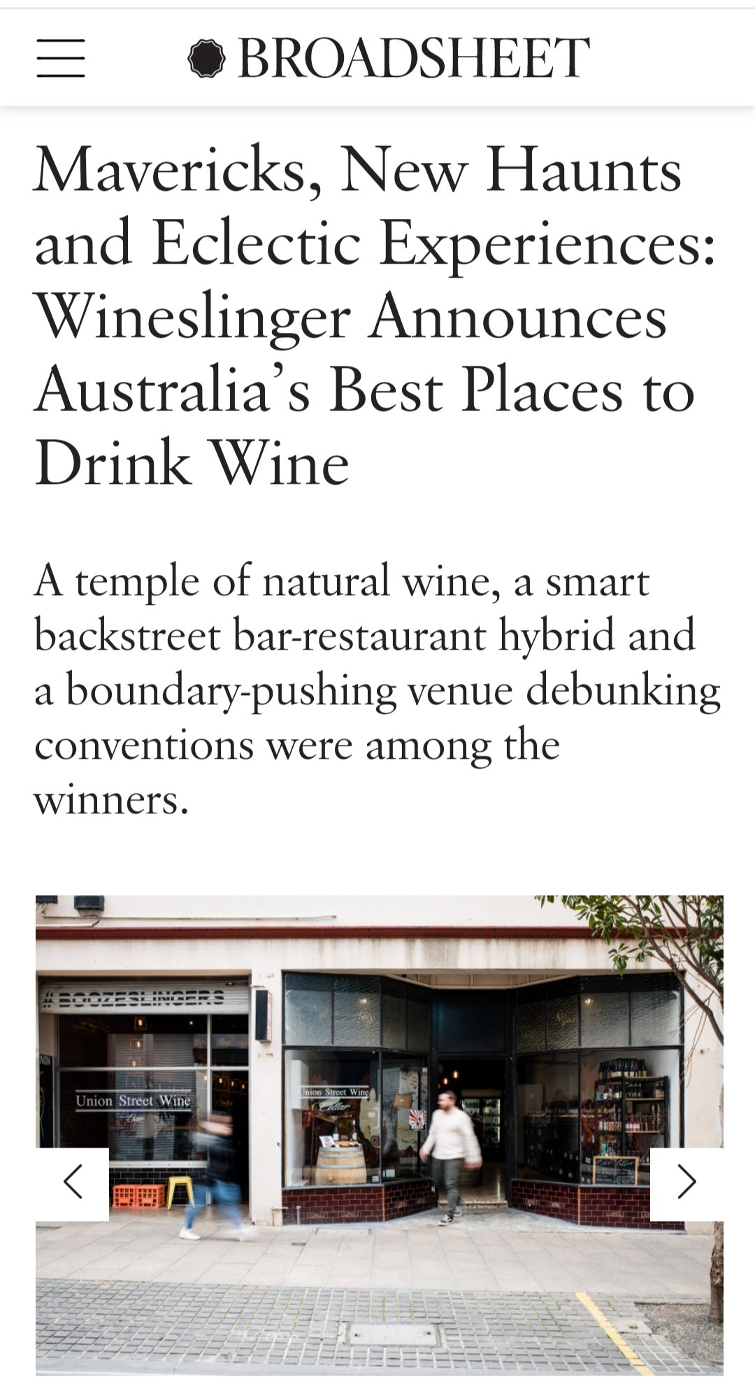 Mavericks, New Haunts and Eclectic Experiences: Wineslinger Announces Australia’s Best Places to Drink Wine